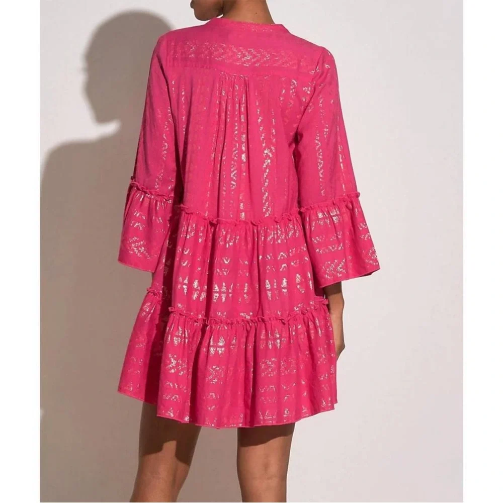 ELAN Clara dress in pink and gold Size Medium New - Picture 3 of 7